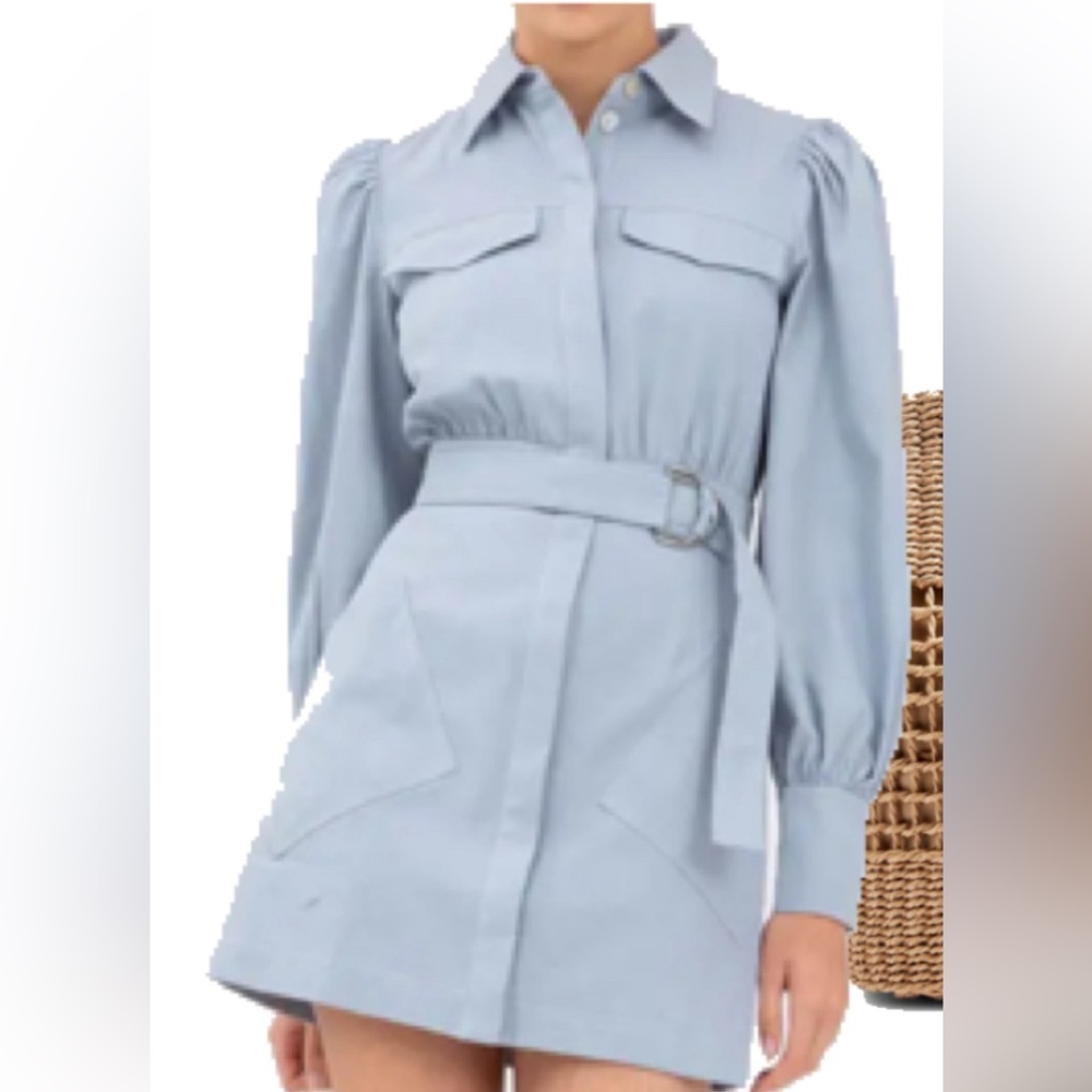 C/MEO collective blue long sleeve mini dress